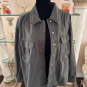 Zara Green Denim Jacket